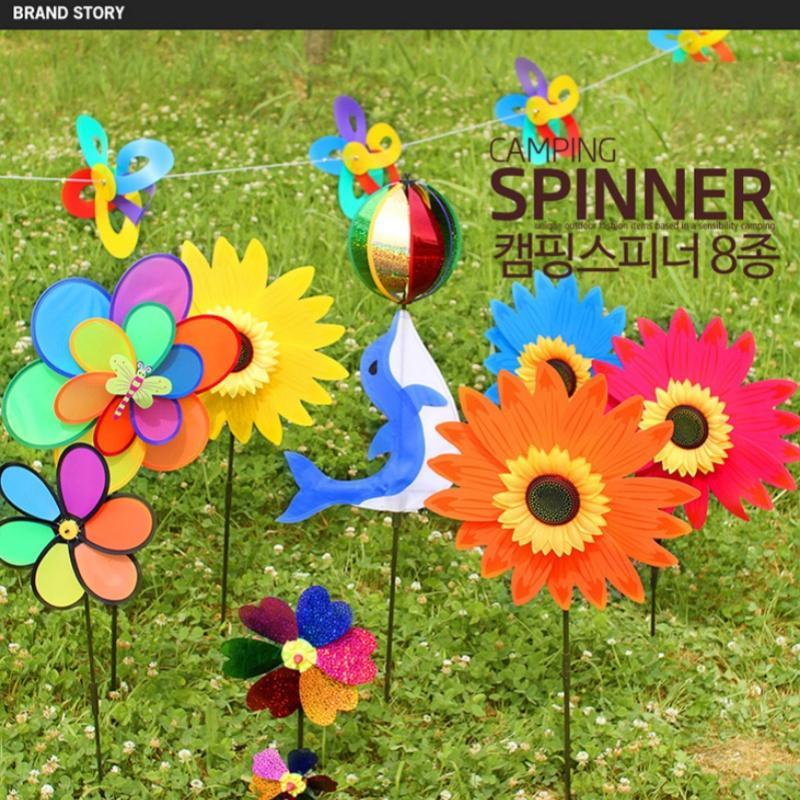 Outdoor Camping Flower Windmill, Dynamic Colorful Windmill, Outdoor Windmill Accessories for Courtyard Kindergarten Decoration