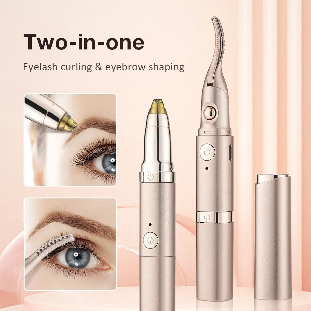 2 in 1 Electric Eyelash Curler, Automatic Multifunctional Eyebrow Trimmer, Eyelash Curler, Eye Makeup Tool for Women