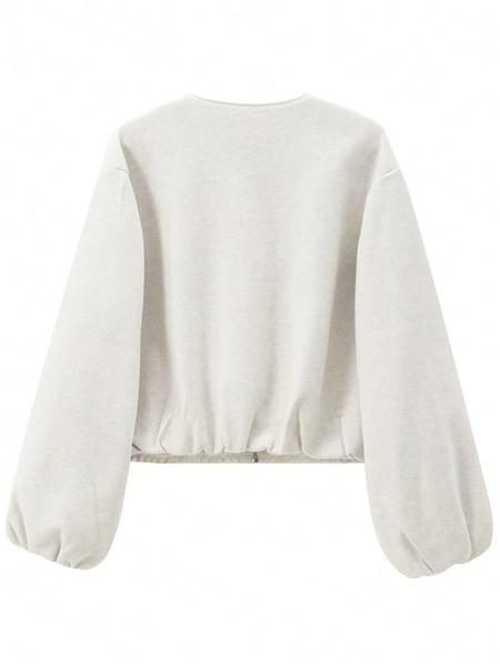 Women's Zipper Jacket Coat, Casual Style Women's Outerwear, Perfect for Fall & Winter Daily Wear, Fitted Design, Moderate Fabric Thickness