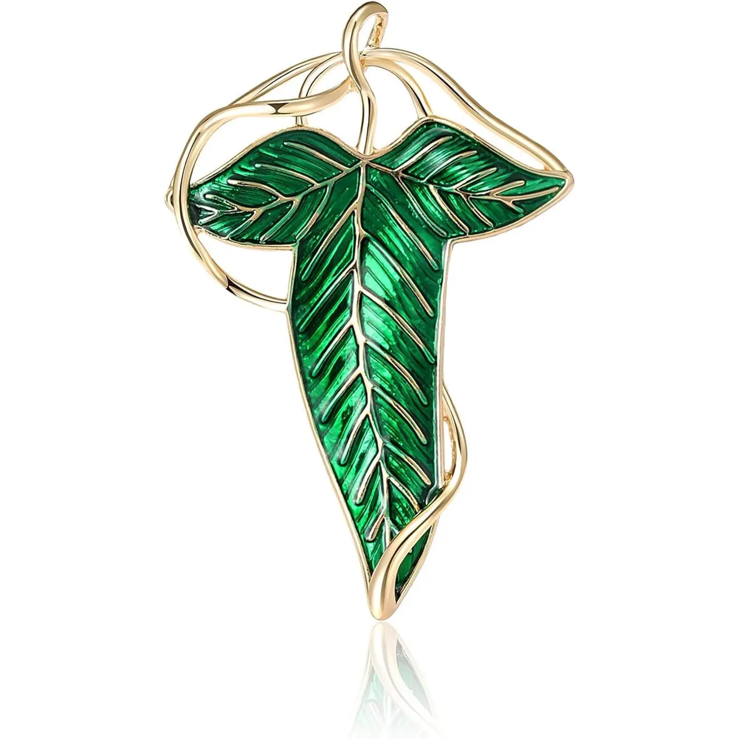 Elven Leaf Brooch Pin in Enamel Alloy, Fantasy Cloak Clasp for Unisex Cosplay Costumes, Convertible Pendant Jewelry, 5 Colors Available, Blue, Can Be Used As A Pendant, Elf Queen Leaf, Five Colors To Choose From