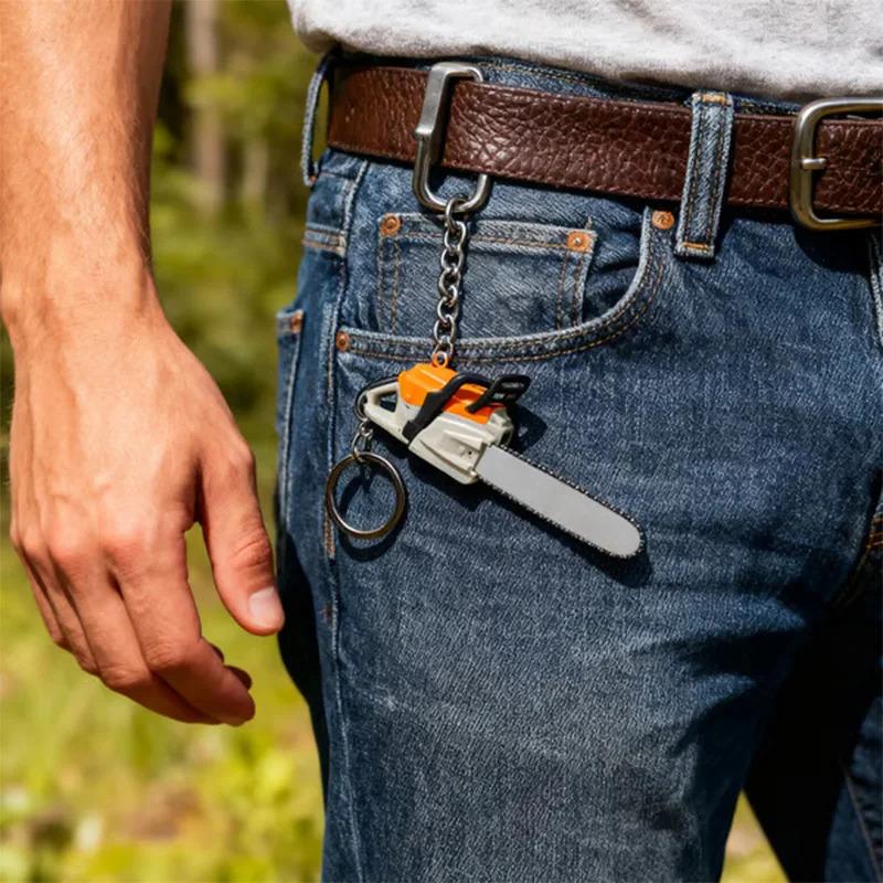 Creative Chainsaw Keychain Cartoon Mini Tool Pendant Suitable For Keychain Backpack Hanging Decoration Birthday Holiday Gifts