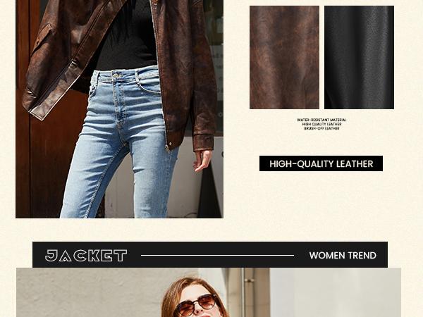 Casly Lamiit Women's Faux Leather Jackets Long Sleeve Zipper Oversized Motorcycle Biker Coat Trendy Travel Casual Outfits Stand Collar Multiple Colors Outerwear Wind & Water-Resistant Premium Faux Leather leather jacket women