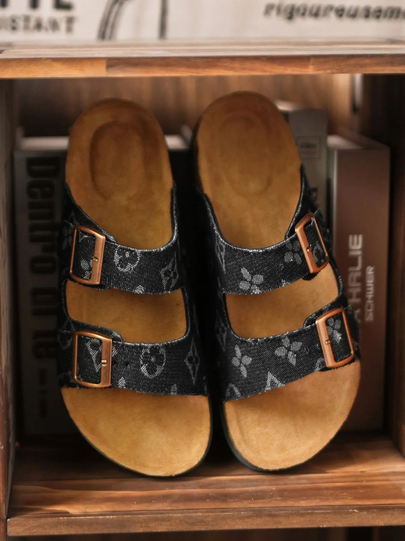 Trendy Couple Shoes, Adjustable Fit, Soft Cork Sole, Non-Slip Rubber Bottom, Boho Style, Wide Width, All-Season Use, Multiple Colors Available, Flat Sandals, Slide on Sandals, Flat Slides Sandals