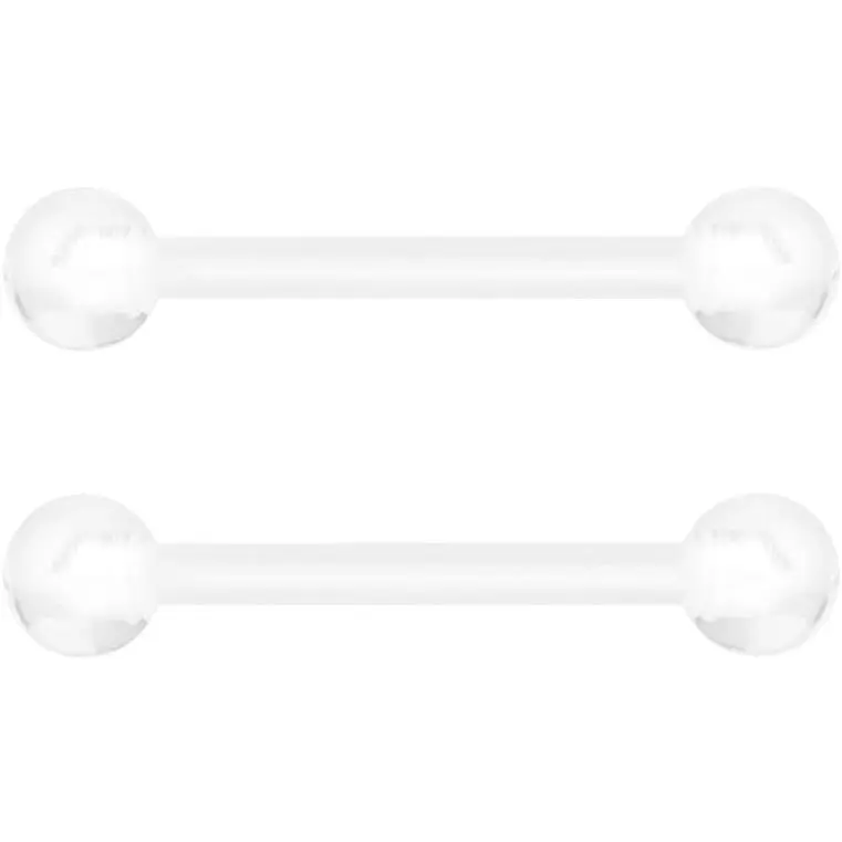 Clear Piercings for Work, 14G-16G  Grade PTFE Flexible Retainers for , MRI,  & , Sold as Pair