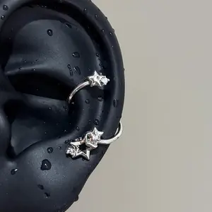 1PCS Star Surround Planet Spiral 316L Stainless Steel Ear Bone Nail for Women New Fashion Silver Color Earrings Accessories