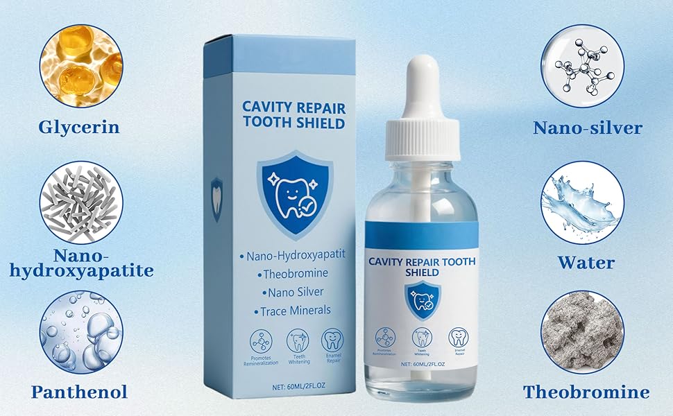 2pcs Nudenta Odontic Repair, Cavity Healing Tooth Armor Liquid, Nano Hydroxyapatite Remineralization Complex for Cavity Repair, Teeth Whitening with Remineralization Drops, Enamel Strengthening 60ml 2 Pack