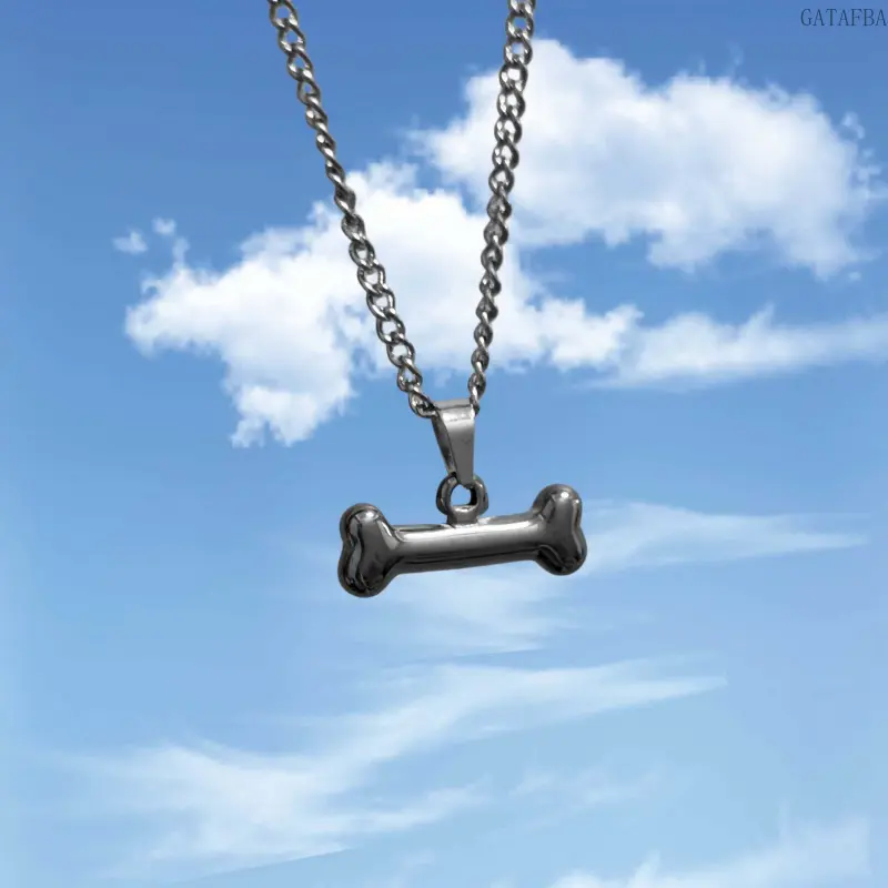 Unisex Gothic Puppy Bone Stainless Steel Clavicle Chain, Punk Jewelry, All Seasons Clavicle Wear Couple Necks Accessories for Sports & Outdoor Enthusiasts, Bone Shape,back to school,back to school haul