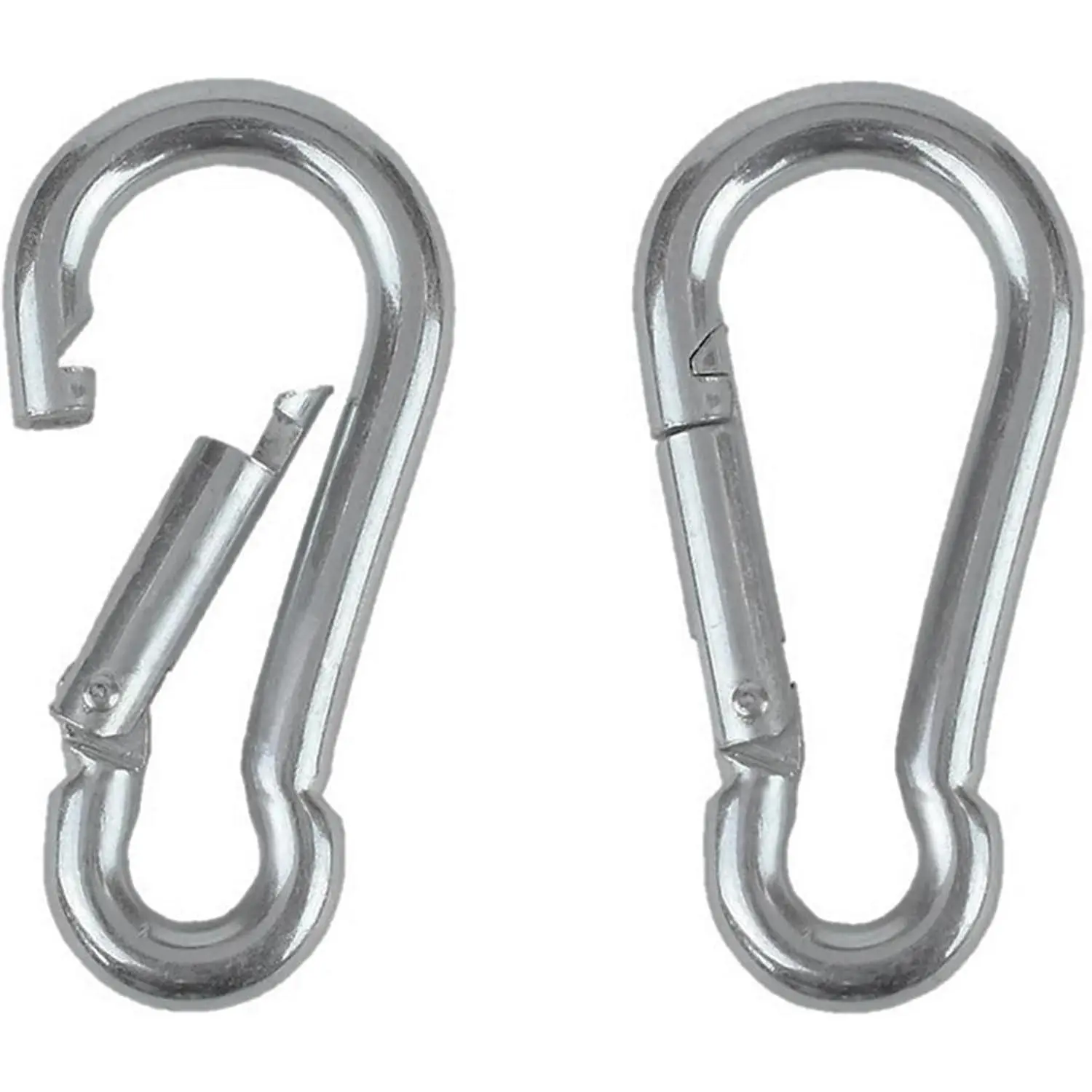 Heavy Duty Bushcraft Stainless Steel Carabiner Spring Snap Clip Link Hooks. 200-500lb Load. 2, 6 & 12 Packs