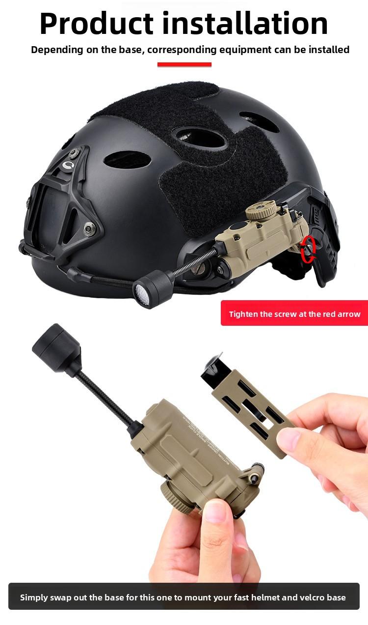 5 in 1 Outdoor Helmet Light with Mount,Red/Green/Blue/White/IR LED Task Signal Light,Include ARC Guide Rails,Webbing Clips,Magic Stickers,Fits for Helmet & MOLLE Belt System Mounting