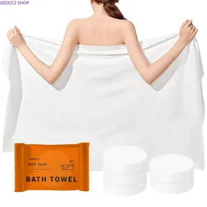 5-Pack Large Disposable Bath Towels, 27.5" x 55" Individually Wrapped Travel Towels, Soft Thick Eco-Friendly Disposable Towels for Hotel, Beach, Gym, Camping & Travel Essentials