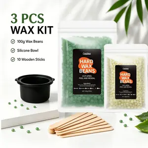 Complete Home Hair Removal Kit, Dual Scented 100g Hard Wax Beans, Reusable Silicone Wax Pot & Applicator, Salon-Grade Results for All Skin Types