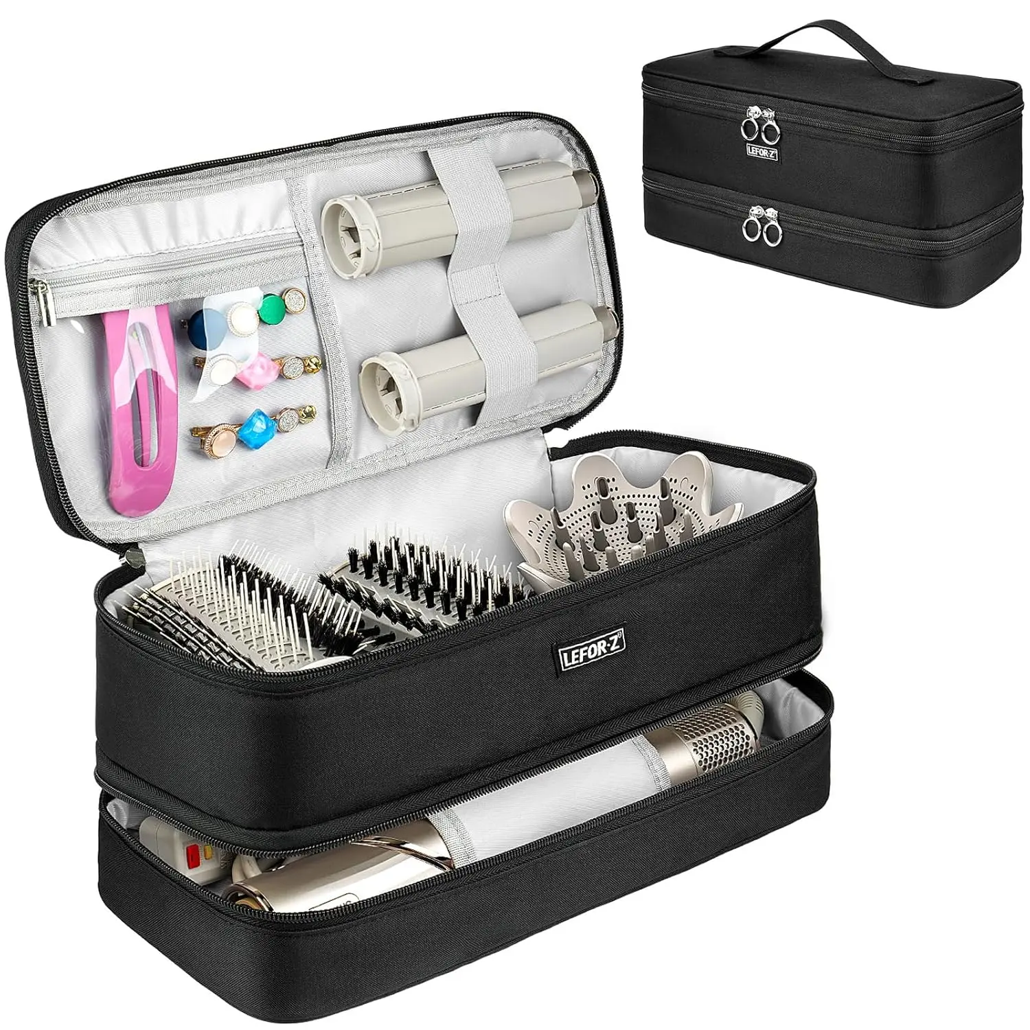 Portable Hair Dryer Travel Case Compatible with Shark Flexstyle FlexFusion Glam Double Layer Hot Tools Bag Fits Dyson Airwrap Styler Gift for Women Mom Bag only