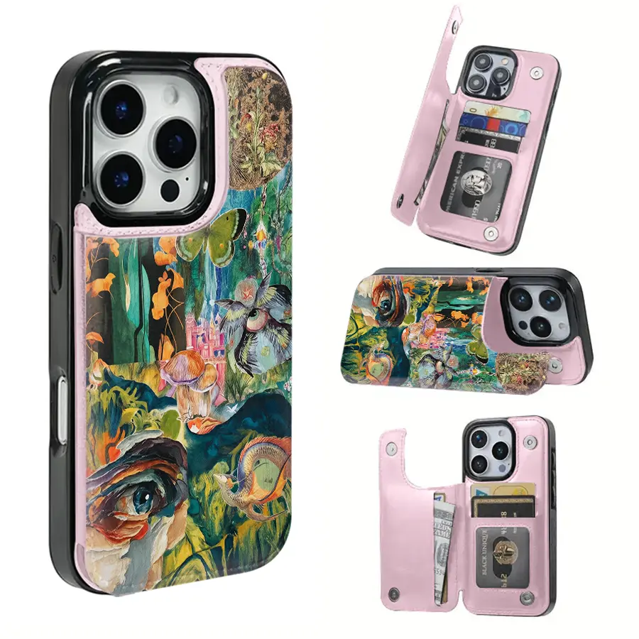 Barbie Animal Print Textured leather phone case with a SIM card slot, compatible with the iPhone 17 Pro Max/Air/16/15/14/13/12/11 series and Samsung S22/S23/S24/S25 series. An ideal gift choice