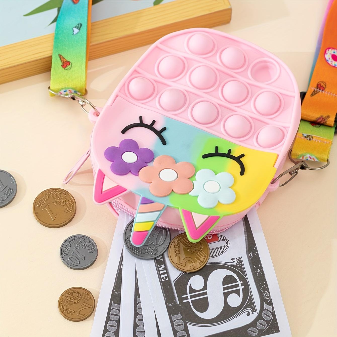 1pc New Unicorn Pattern Silicone Body Bag Zipper Closure Coin Purse for Outdoor Travel