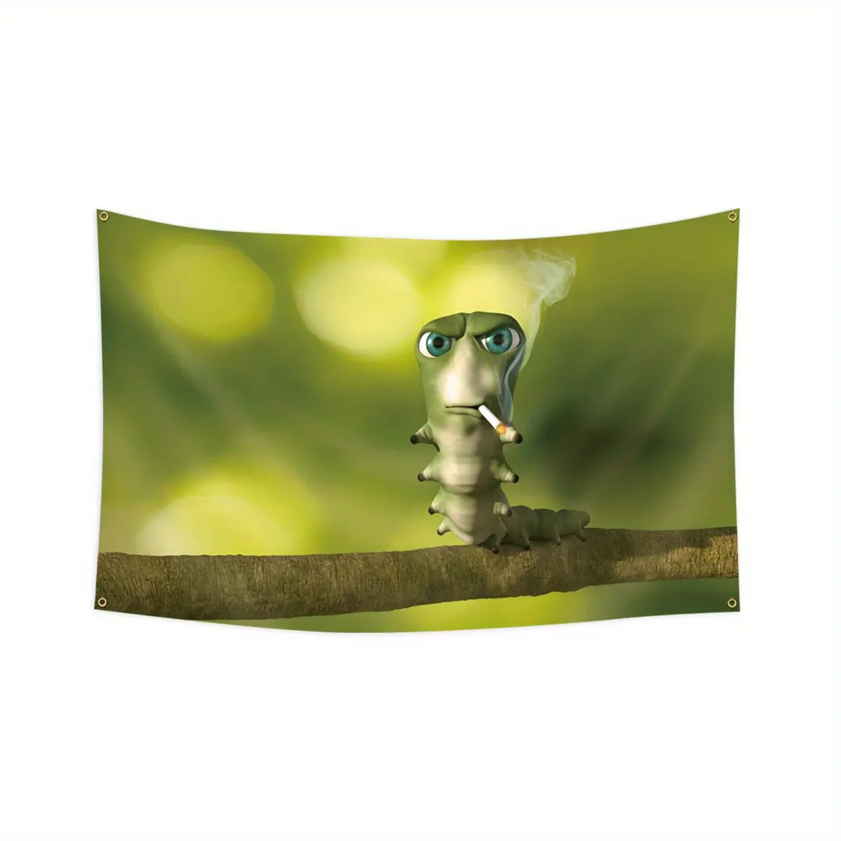 Caterpillar Flag Wall Art with Bug Insect Nature Print Durable Polyester Banner for Outdoor Indoor Garden Patio Home Decor Party Decoration Aesthetic Yard Decoration Unique Gift for Nature Lovers,UV,Reactive,Horror,Boho,Floral,Tapestry