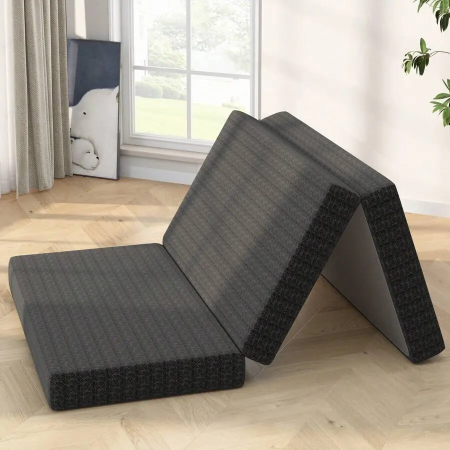 3"/4"/6" Mattress, Tri-Fold, Foldable Medium Firm Mattress, Memory Foam Mattress, Foldable Mattress Small Spaces