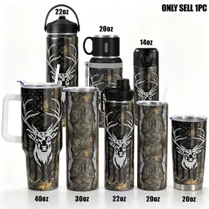 1pc, Gifts for Deer Lover 40oz Vacuum Insulated Tumbler, Deer Funny Print 40oz, Insulated and Durable, Gift for Any Occasion: Birthdays, Holidays, or Special Moments for Family, Friends, or Coworkers, Insulated Travel Drinkware, Insulated Flask