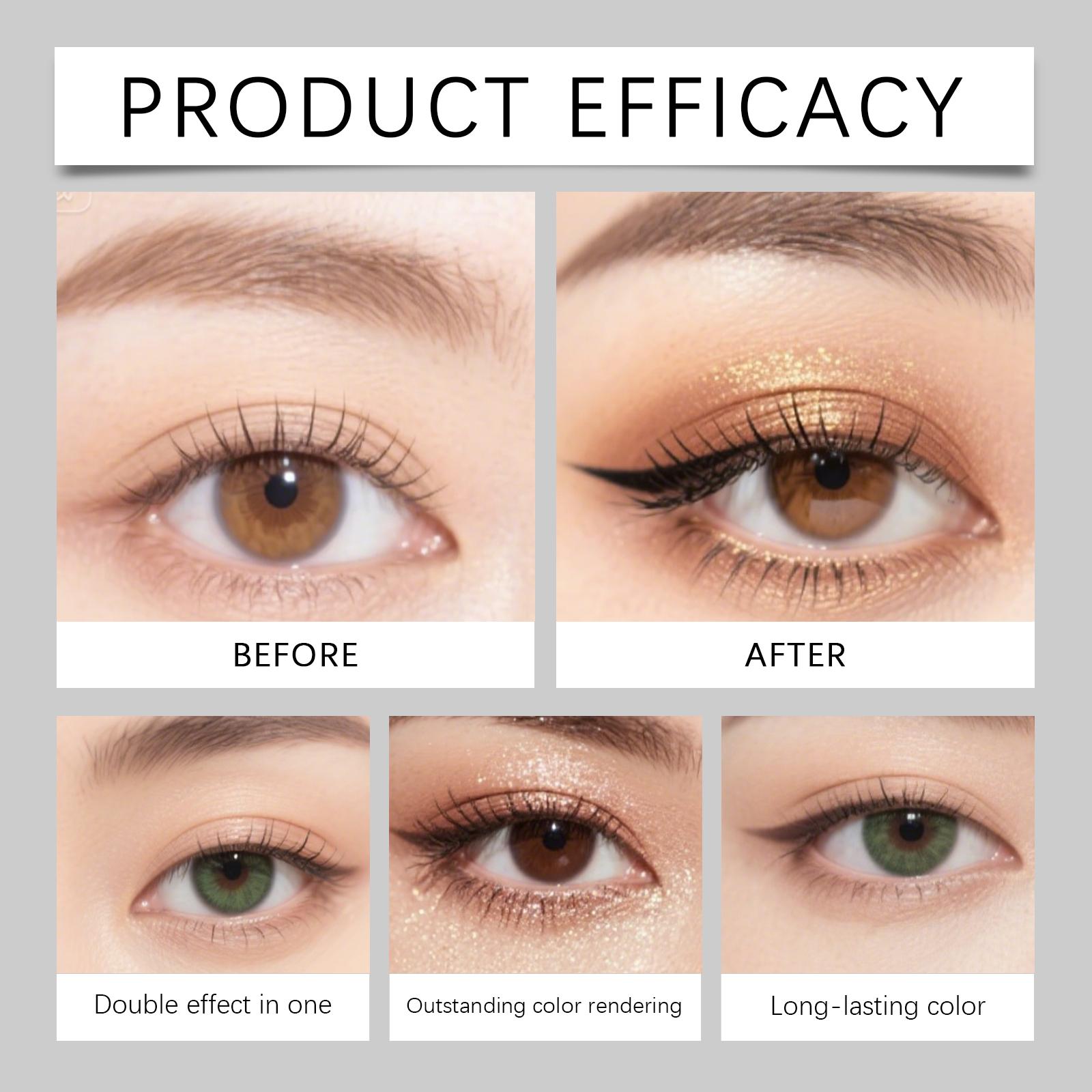 zephoco Black Two-In-One Eyeliner Pen Is Smooth And Silky, Naturally Color-Matching For Various Eye Makeup Occasions, And Easy To Use For Beginners