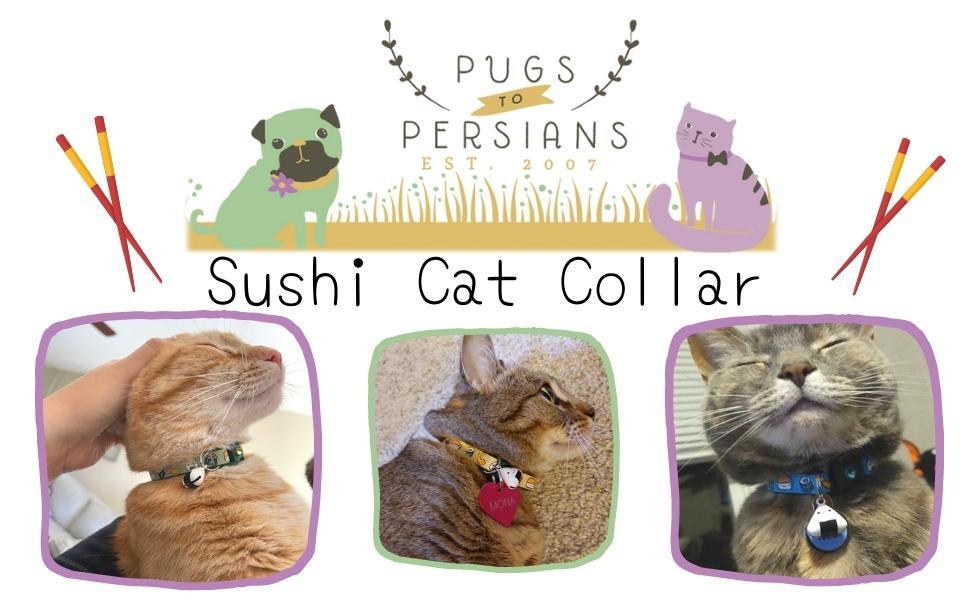 Sushi Cat Collar with Onigiri Bell | Adjustable Large Size or Kitten Collar | Safety Breakaway Collarr (Small(10lbs & Less), Wasabi Green)