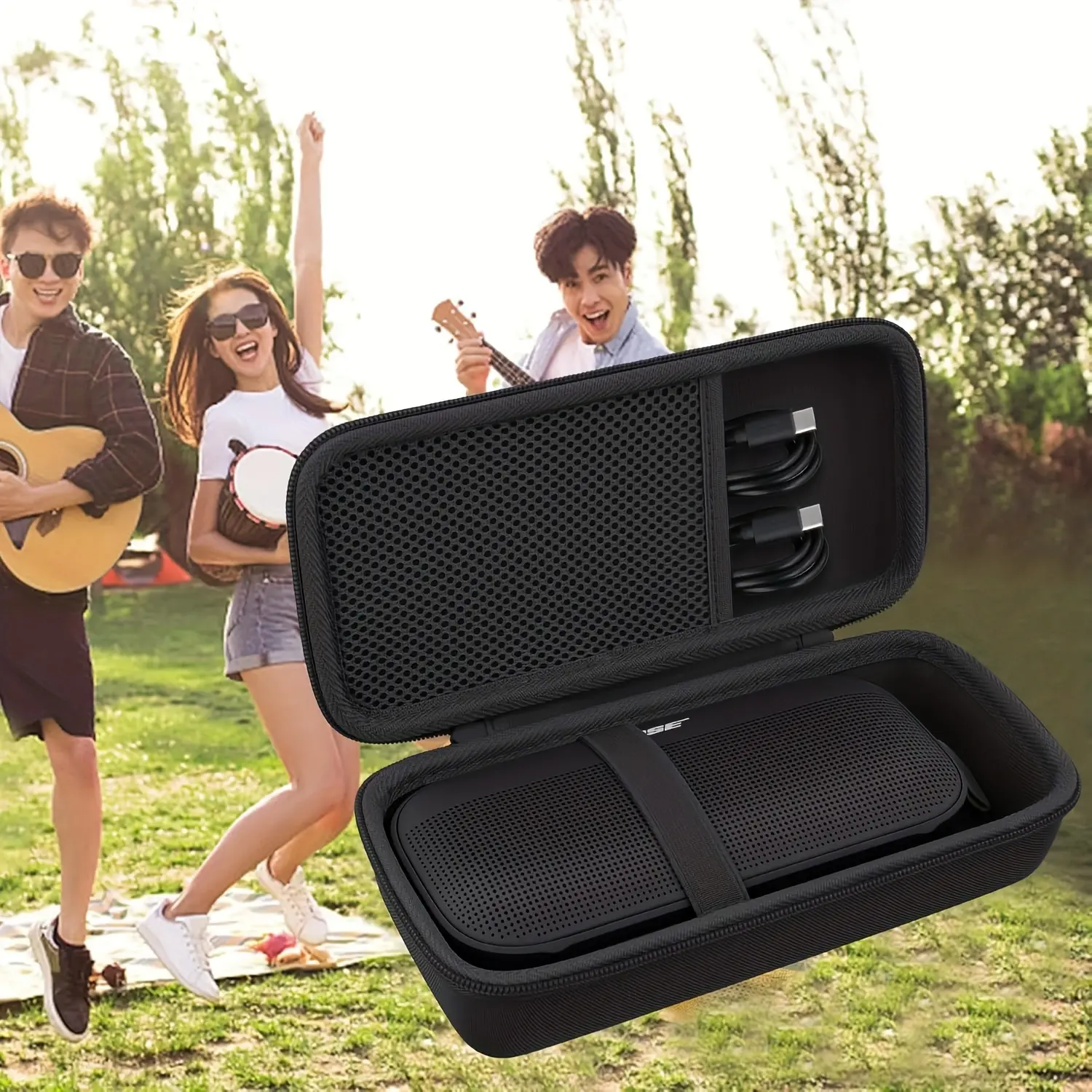 Hard travel case replacement for Bose's new SoundLink Flex 2nd generation/Bose SoundLink Flex Bluetooth portable speaker (shoulder strap and regular models)