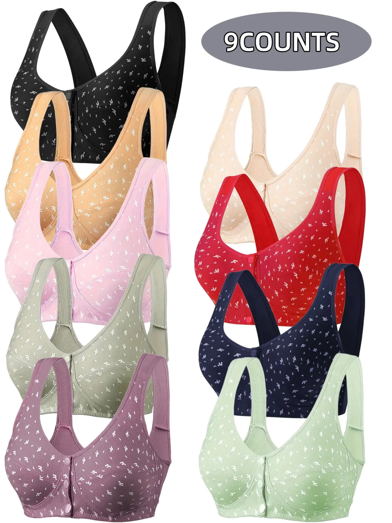 Multi-Piece Floral Bra Set, Ultimate Comfort and Support, Fashionable Design for Daily Wear, Push-Up Full Coverage, Various Sizes Available