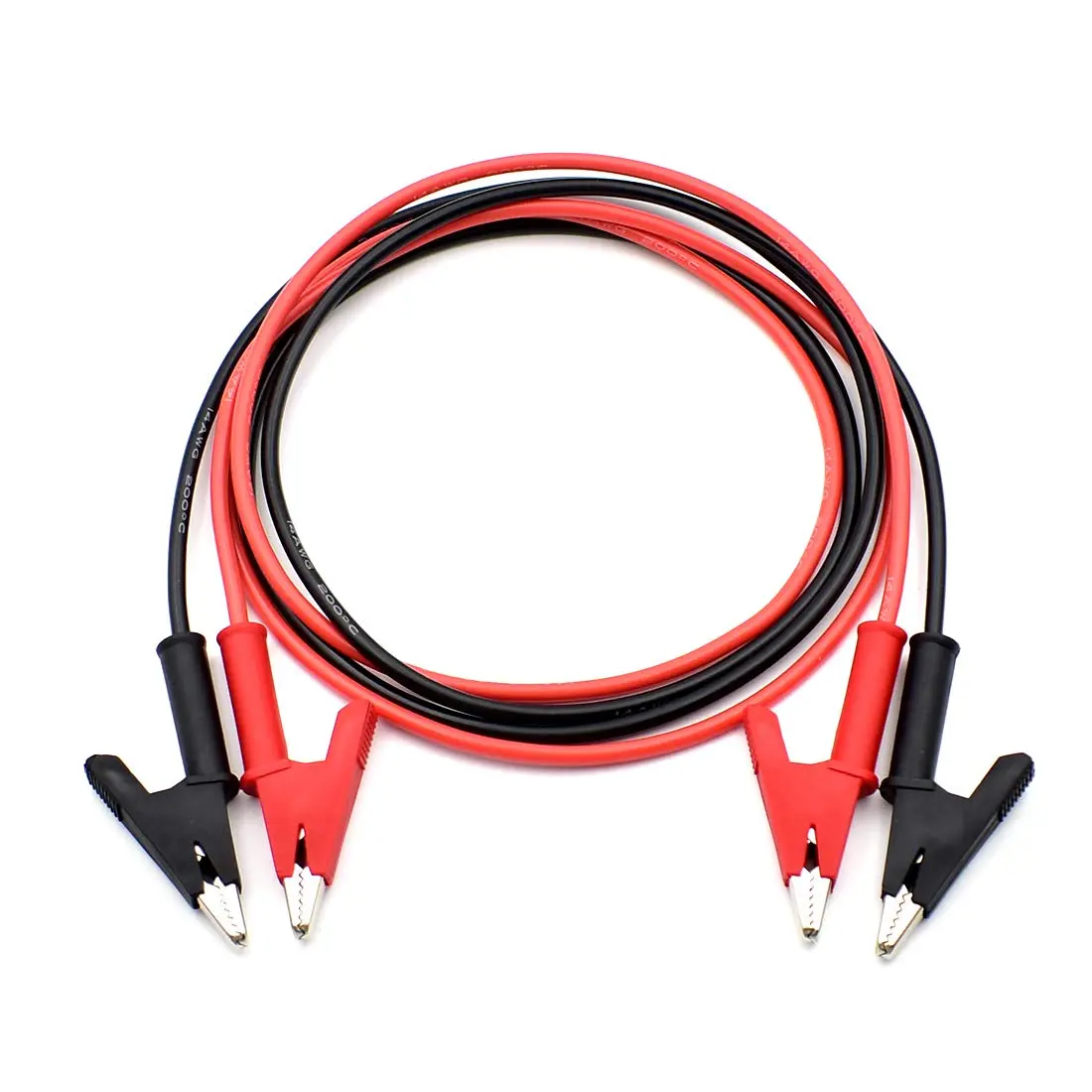 14 Gauge Jumper Wires Alligator Clips to Alligator Clip Heavy Duty Silicone Test Leads Set 2Pcs 39"/1m