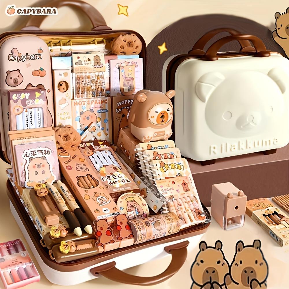 Capybara Themed Cute Stationery Gift Set with Notebook, Fountain Pen, and Accessories, Perfect for Students and Animal Lovers, School Supplies