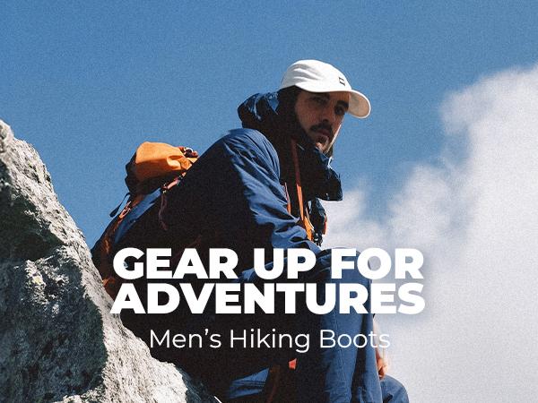 NORTIV 8 Men's Wide Toe Box Hiking Boots Waterproof Outdoor Trekking Camping Shoes for Plantar Fasciitis Bunion with Durable Craftsmanship & Comfortable EVA Midsole 5mm Heel-To-Toe-Drop