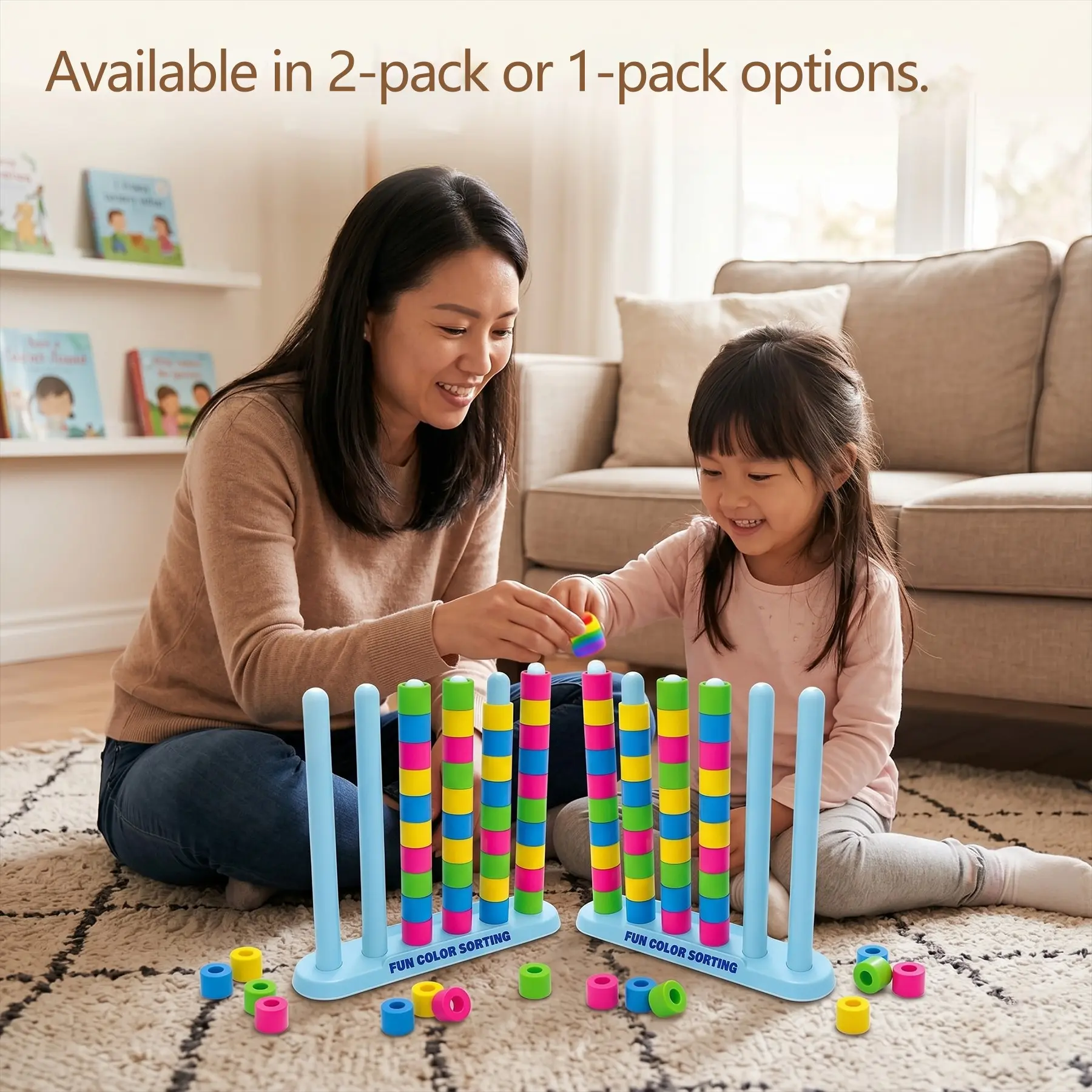 Fun Color Sorting Stacking Game, Tower Building Race Game, Blocks Tower Game, Easy-To-Play Puzzle Toy, Enhances Visual Perception, Suitable for Ages 6+