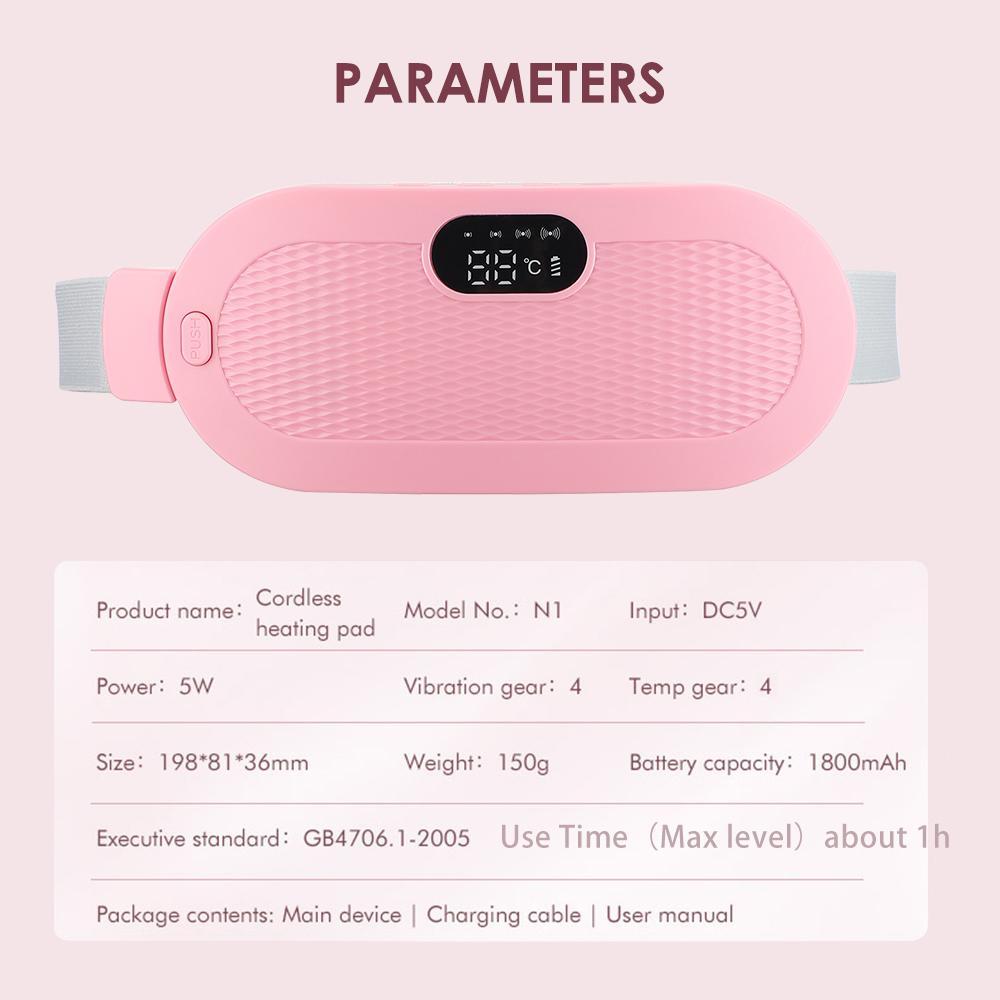 Electric Menstrual Belly Warming Belt, 1 Set Cordless Massage Belly Belt, Portable Hot Compress Massage Abdominal Waist Belt for Women, Women's Day Gift, Heating Pad, Massage Machine, Massagers