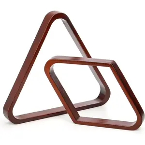 Set of 2 Wooden Billiard Ball Racks, Vintage Solid Wood 8-Ball Triangle Ball Rack 9-Ball Diamond Rack Set for Standard 2-1/4" Balls, Snooker Pool Table Accessories