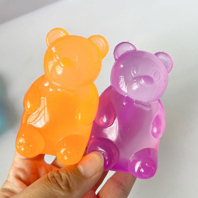 1-pack/4-Pack Gummy Bear Squishy Toys Jelly Filled Sensory Stress Relief Set