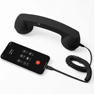 Retro Phone Handset, 2026 New Multifunction Durable Retro Phone Handset for iPhone, Type-C Retro Telephone Wired Handsets Style Landline Handle Receiver for Cell Mobile Video Conferences, Calls, Meetings