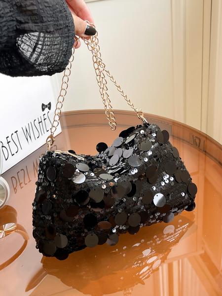 New Shiny Sequins Bag, Elegant Simple Versatile Shoulder Crossbody Bag, Crossbody Clutch Purse, High-End Design, Perfect for All Occasions