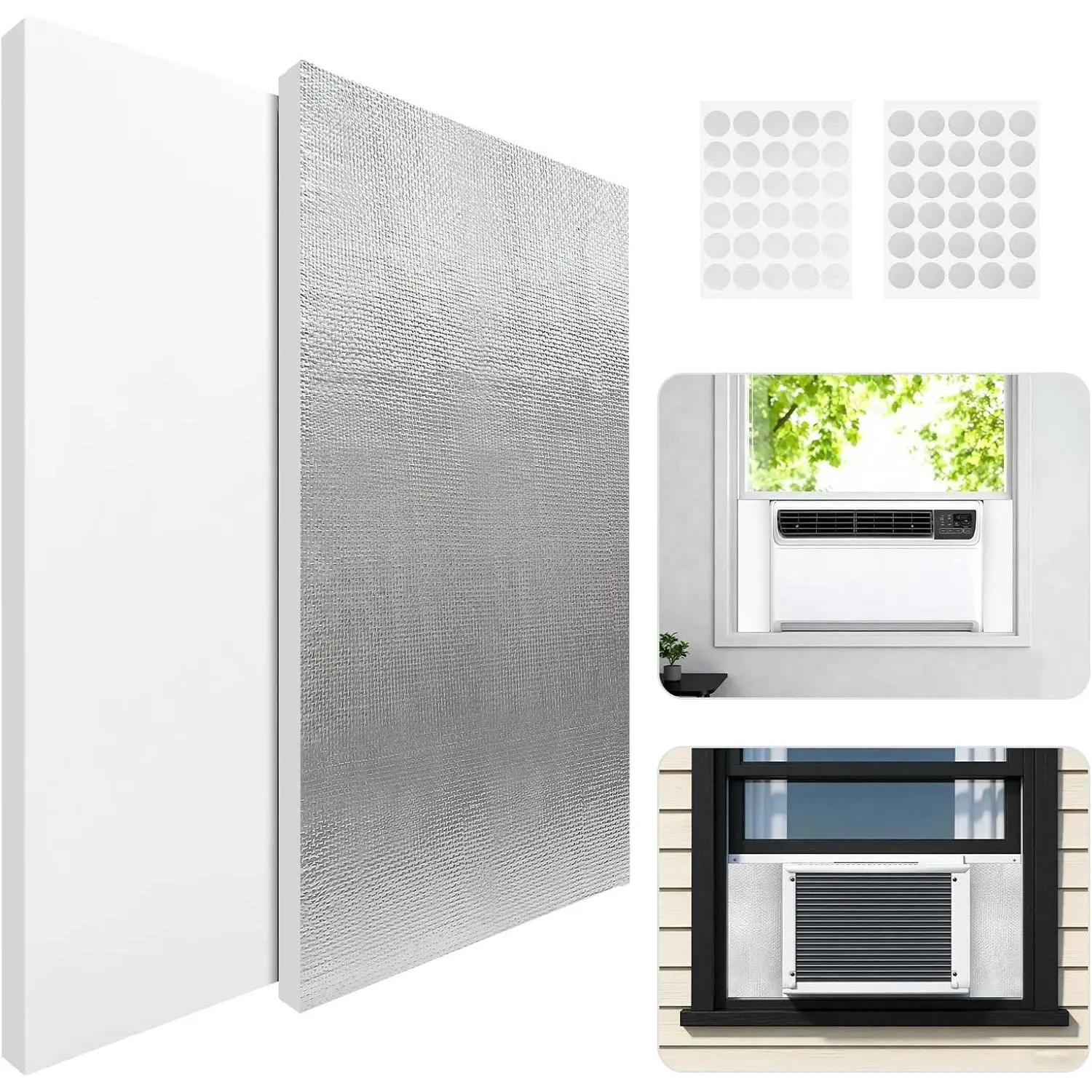Window AC Insulation Kit - Foam Seal Panels for Air Conditioner, Blocks Cold & Heat Leaks, All Season Weather Stripping (Summer/Winter)