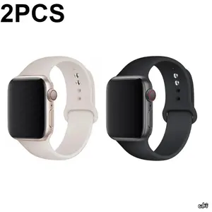 2 Pack 2026 Hottest Trend Sport Silicone Watch Bands, Soft Durable Straps Compatible All Apple Watch Sizes 38–49Mm, Bands Only