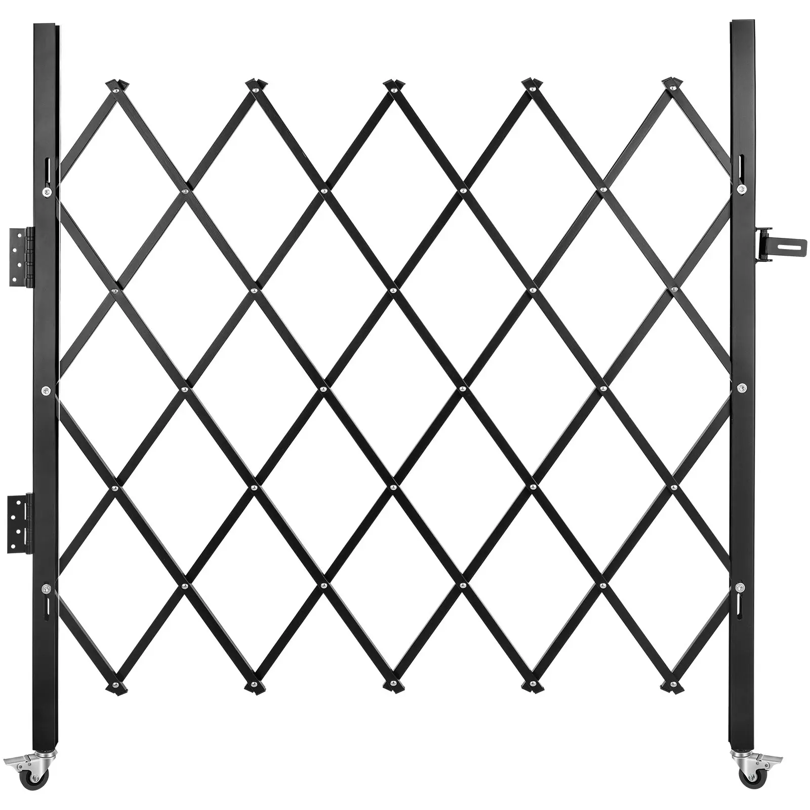 【toolupgrade】VEVOR 66x48" (48 hx 66 w) Metal Single Folding Scissor Gate, Steel Accordion Barricading Unit with Access Control, Flexible Expanding 360-Rolling Barrier with Padlock for Security