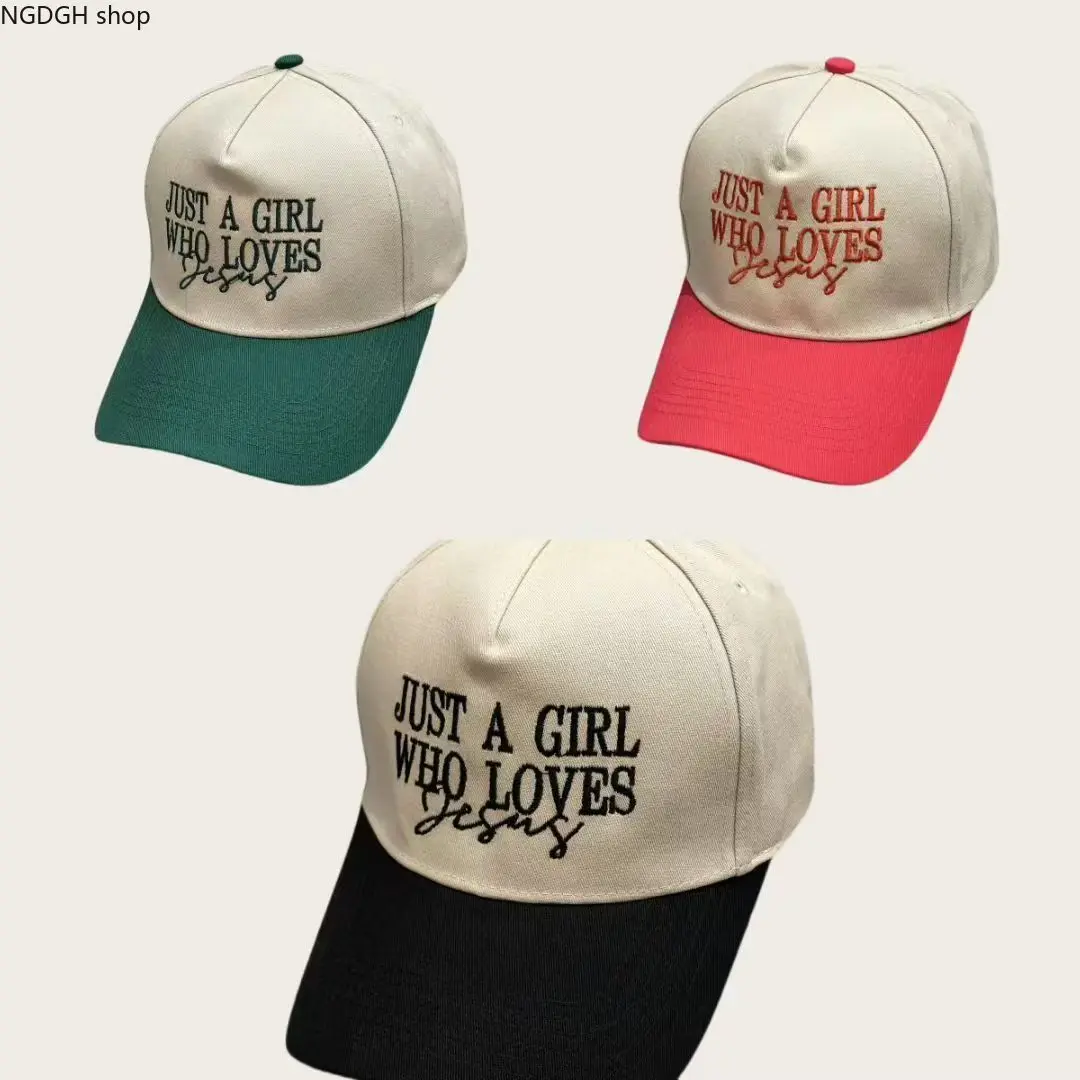 Women's Jesus Girl Embroidered Trucker Hat - Adjustable Mesh Back Statement Cap with a Comfortable Fit for Summer and Church Wear, One Size, Female
