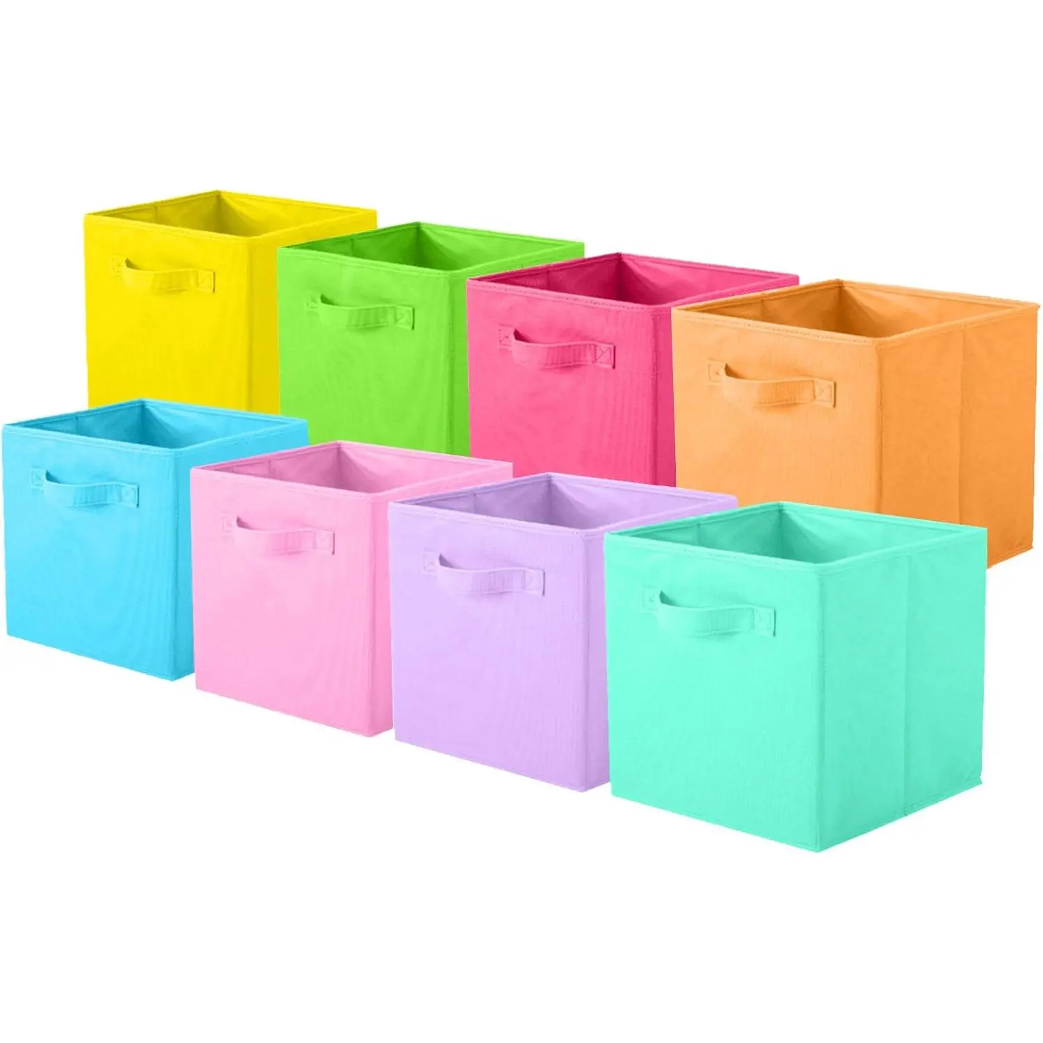 Storage Bins, Foldable Fabric Storage Cubes And Cloth Storage Organizer Drawer For Closet And Toys Storage, 8 Pack (8 Colors)
