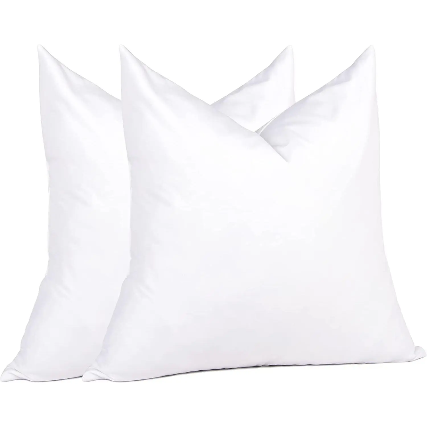 Euro Pillow Inserts 24 x 24 (Pack of 2, White), Feather Down Pillow Stuffer, White Throw Pillows for Bed, Couch, and Cushion