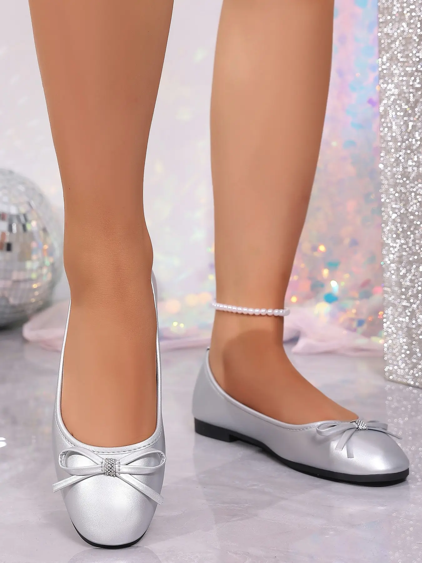 Bow Low Heel Sandals for Women, Soft Sole Casual Ballet Flats, Versatile Daily Wear Shoes for Spring & Fall Footwear