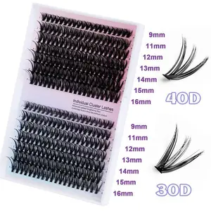 Nectarbellis Beginner Friendly,Long-Lasting,Natural Look,DIY Lash Extension Kit 280pcs Lash Clusters,9-16mm 30D 40D Individual Lashes,False Eyelashes Eyelash Cluster, Thin Band Lightweight Waterproof,Professional Eye Makeup Accessories for Women, Cosmetic