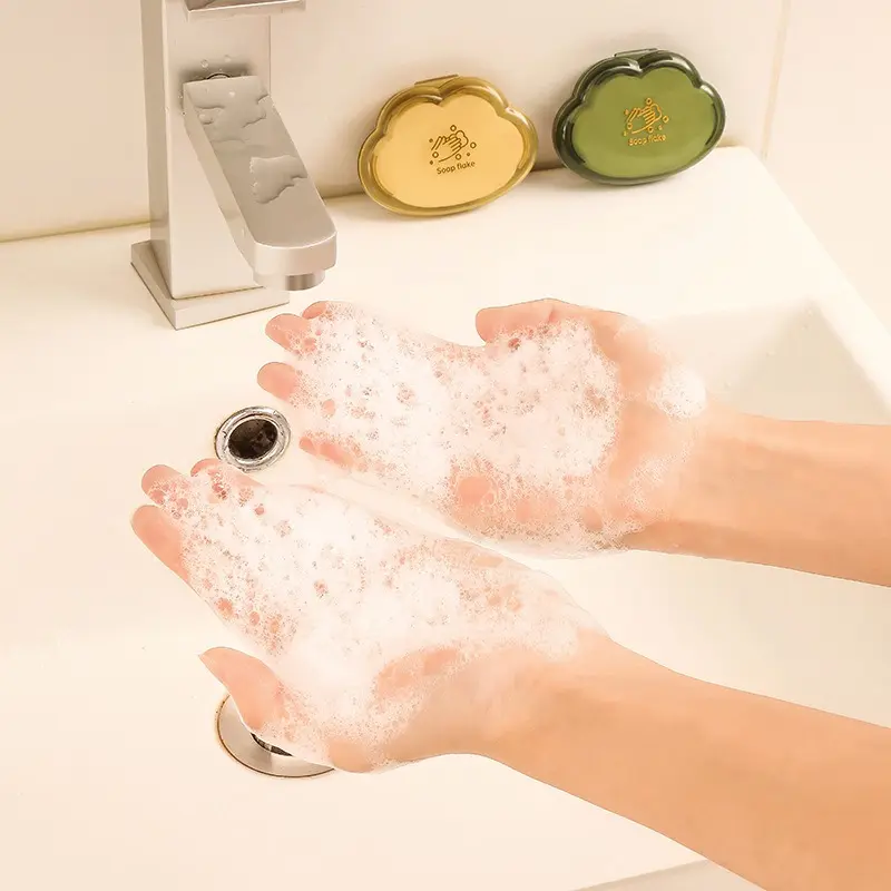 150 Pieces Cloud Shaped Disposable Unscented Hand Soap Sheets, Portable Mini Hand Wash Soap Paper for Outdoor Travel, Pocket Soap Flakes for Students, Antibacterial Cleansing Hand Washing Supplies, Hand Cleaning Product