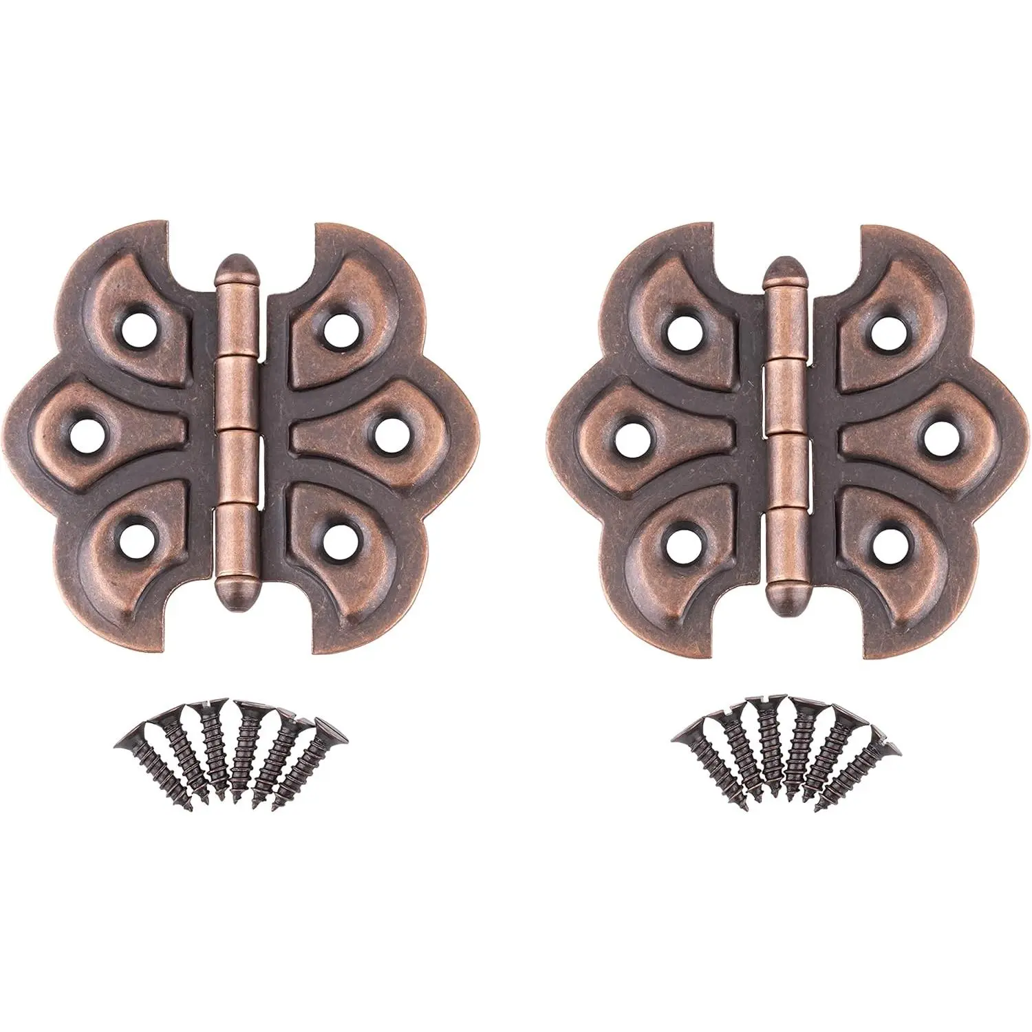 Antique Copper Plated Butterfly Hinges - Pack of 2 - Surface Mount Cabinet Door Hinges - Furniture  - UA-260-HAC