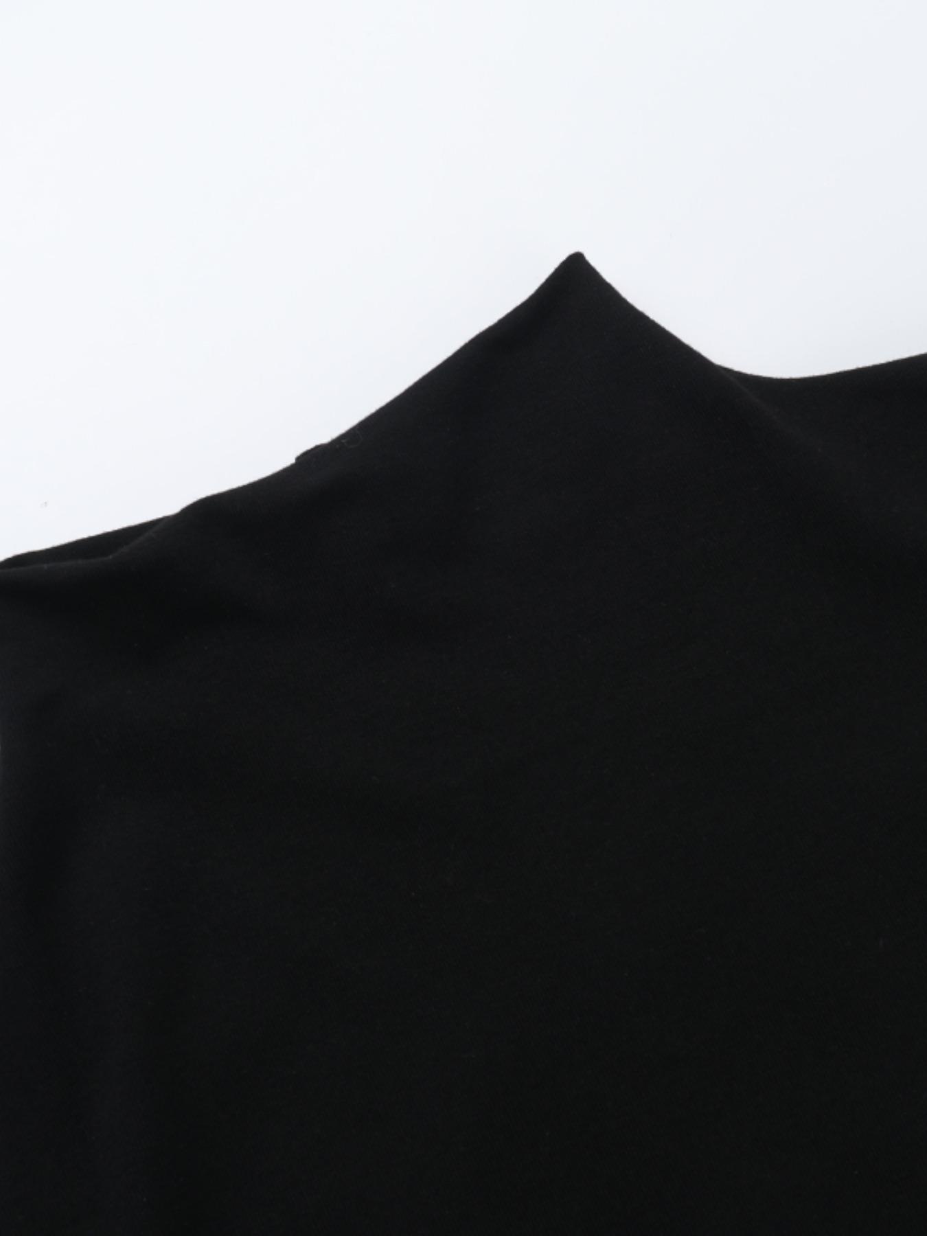 Women's Solid Mock Neck Fitted Bodycon Dress, Chic Fashion Casual Sleeveless Dress for Daily Outdoor Wear, Women Dress for Summer