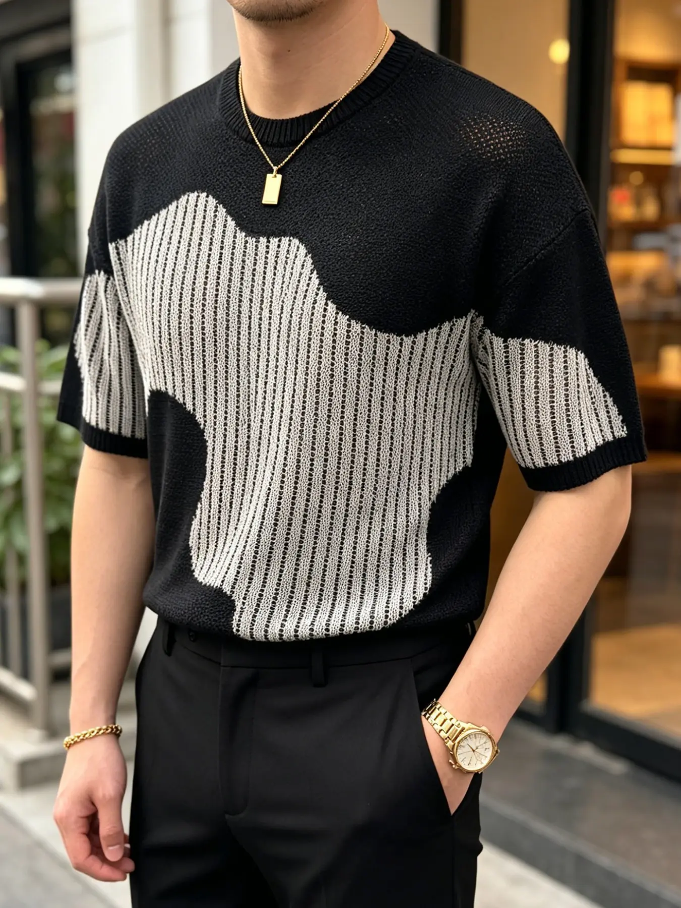 Men's Casual Knit Top Knitwear, Comfortable and Stylish Pullover, Perfect for Daily Wear, Soft and Breathable Material, Ideal for All Seasons