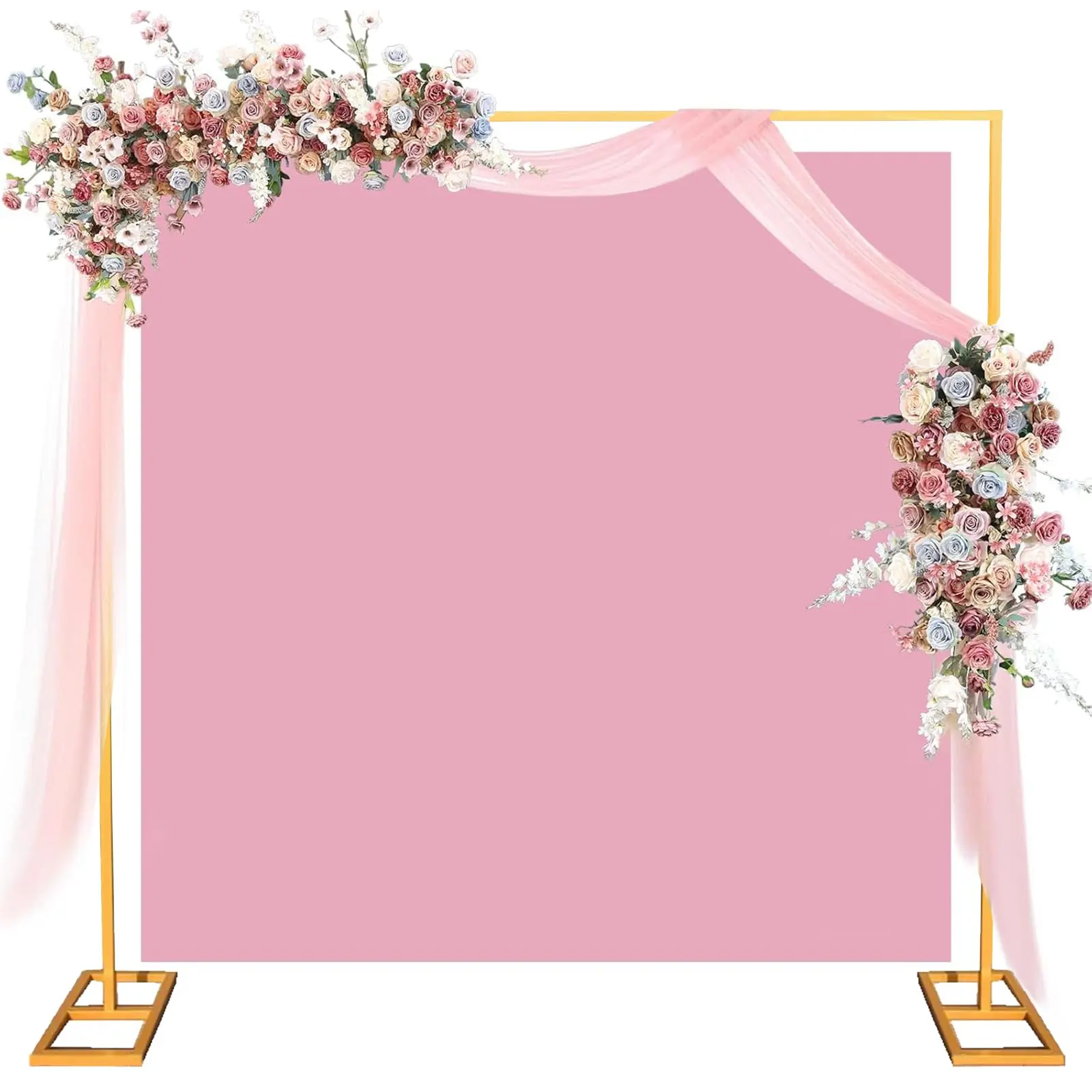 8FTx8FT Square Metal Wedding Arch Backdrop Stand, Rectangular Balloon Arch Frame for Wedding Birthday Baby Bridal Shower Photography Party Decor