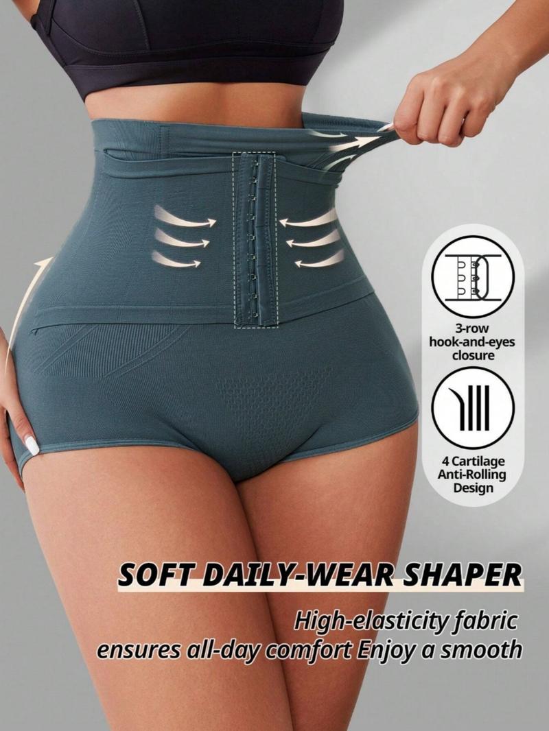 Women's High Waist Dual Compression Shapewear Shorts With Hooks, Tummy Control Butt Lifting Shaper, Adjustable Body Shapewear,Women's Shapewear Bottoms for Daily Wear,Womenswear, Tummy Tuck Garment, Highwaist Girdle Everyday，Suitable For Daily Wear