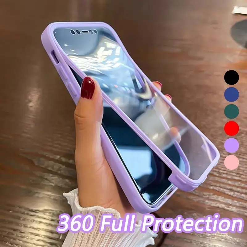 For Samsung S26 S25 S24 S23 Plus Ultra A07 A17 A27 A37 A57 A06 A16 A26 A36 A56 5G A04E A14 5G/4G A24 4G A34 A54 Full Body Shockproof Cover 360 Front+Back All-Inclusive Screen Protector Phone Case, Shock Resistant Cover