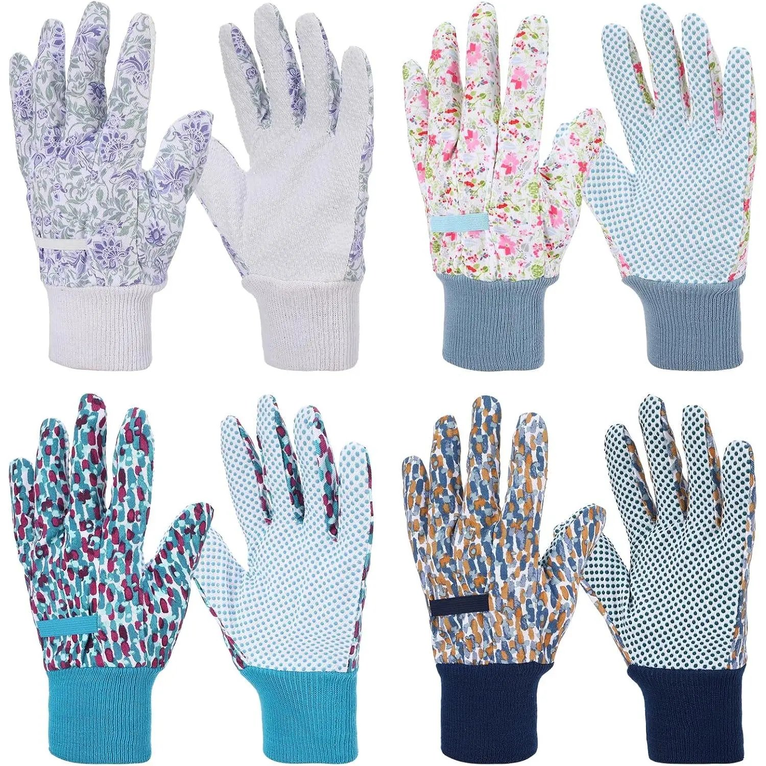 4 Pairs Gardening Gloves for Women Breathable Floral Garden Gloves with Non-Slip Grip Work Glove for Weeding Planting